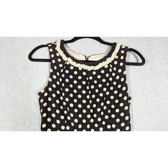 Kate Spade Women Dress Size 00 Hailee Silk Sleeveless Shift Pleated Polka Dot - Picture 2 of 12